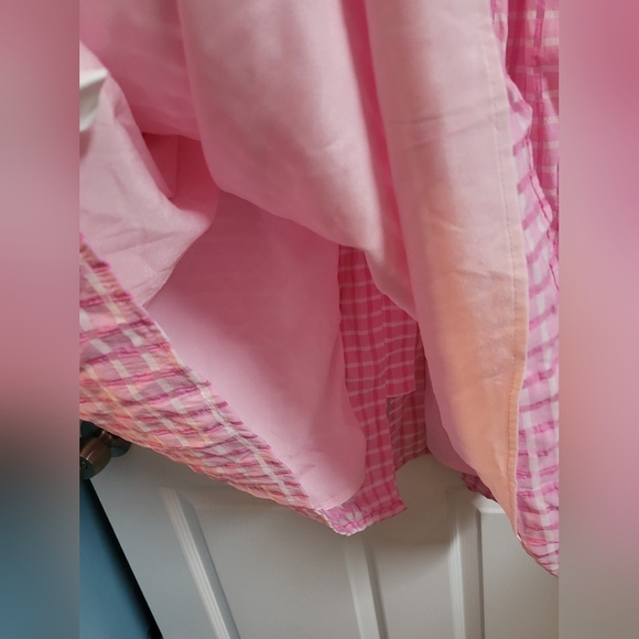 Chic Soul Lovely In Pink Ruffled Checkered Dress Size 3X - Picture 8 of 10